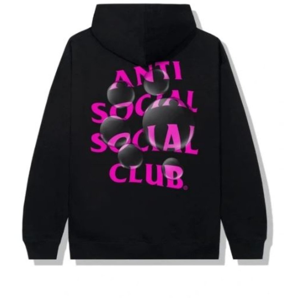 DS Anti Social Social Club Bubble Gum Black Hoodie ASSC New